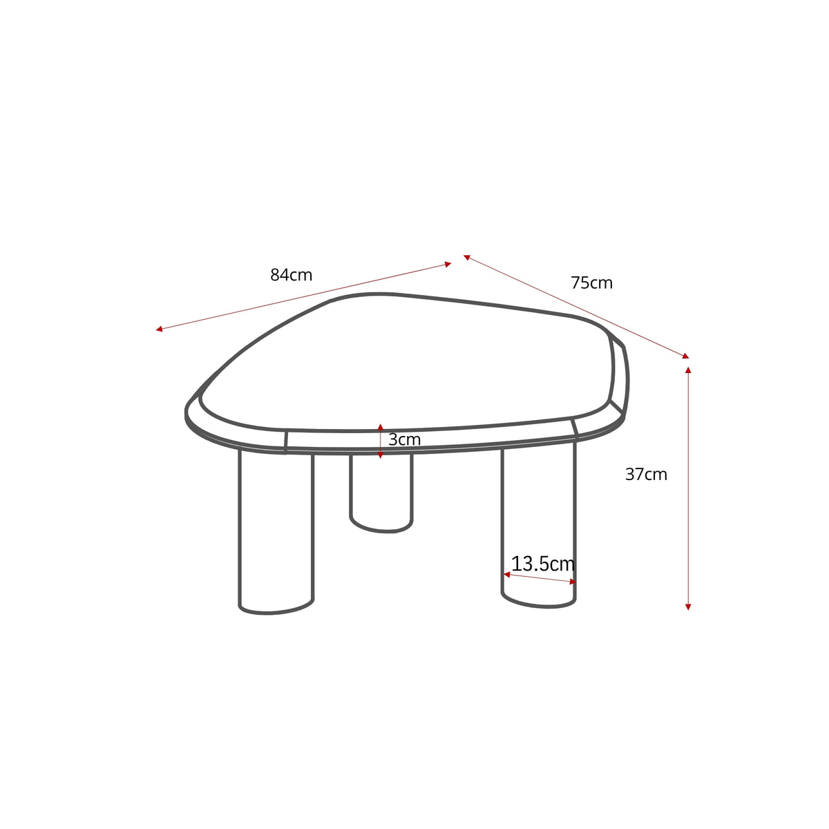 Tavolino da salotto Nuvé Botticino Marmo Naturale 84cm Starfurn