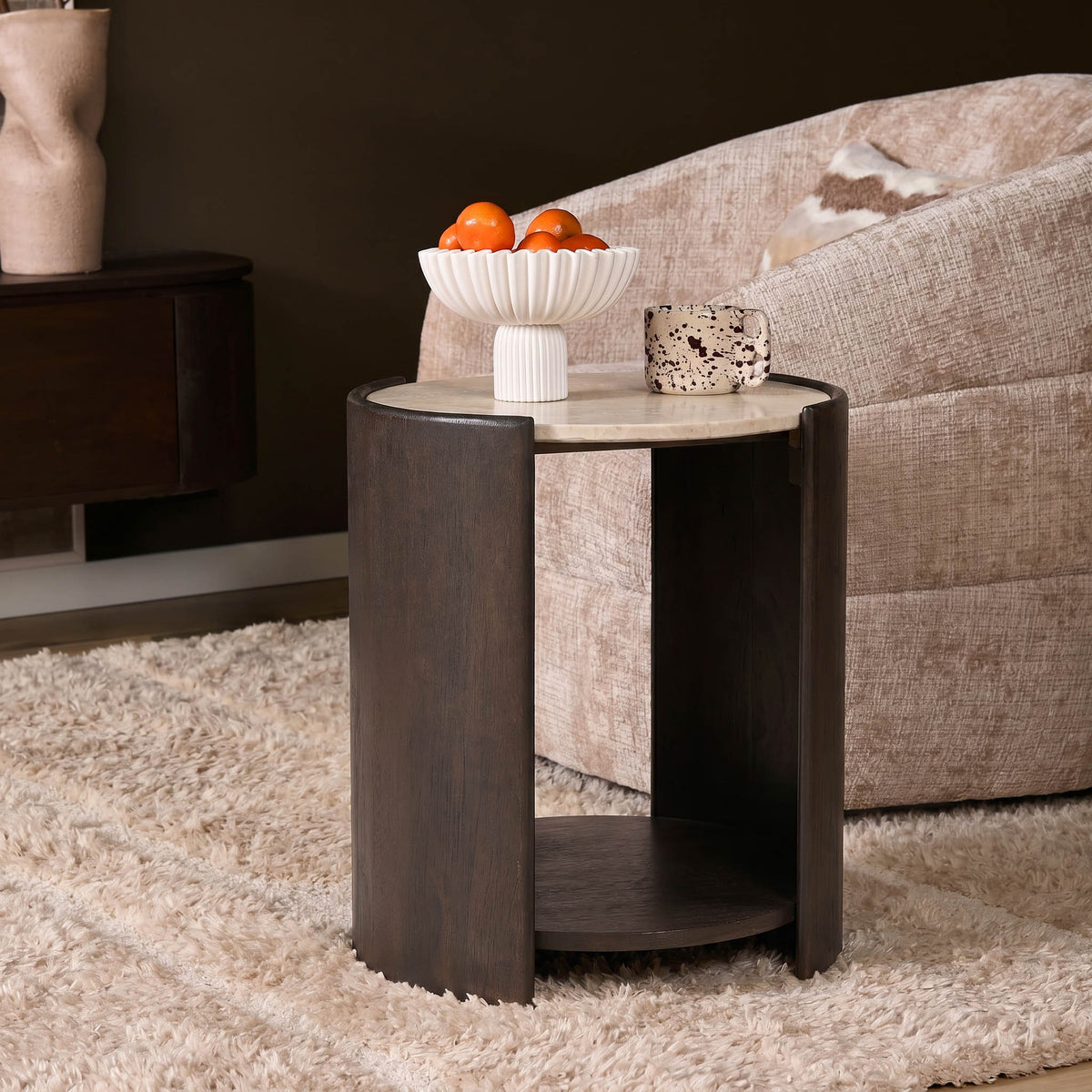 Tavolino Rune Botticino Marmo 45cm Starfurn