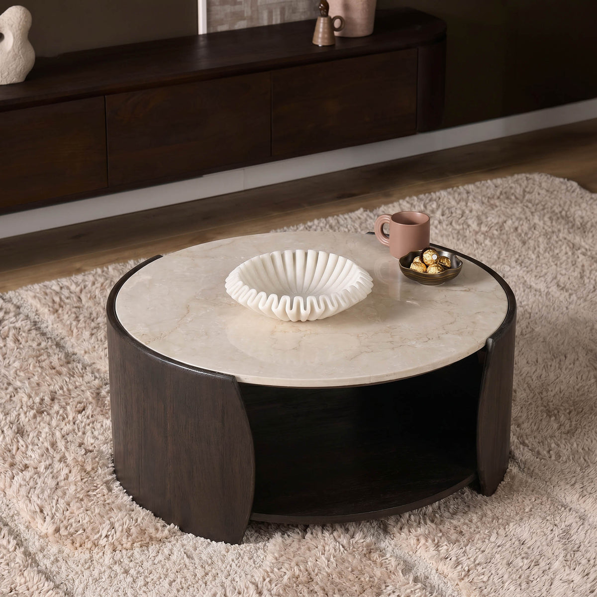 Tavolino Rune Botticino Marmo 80cm Starfurn