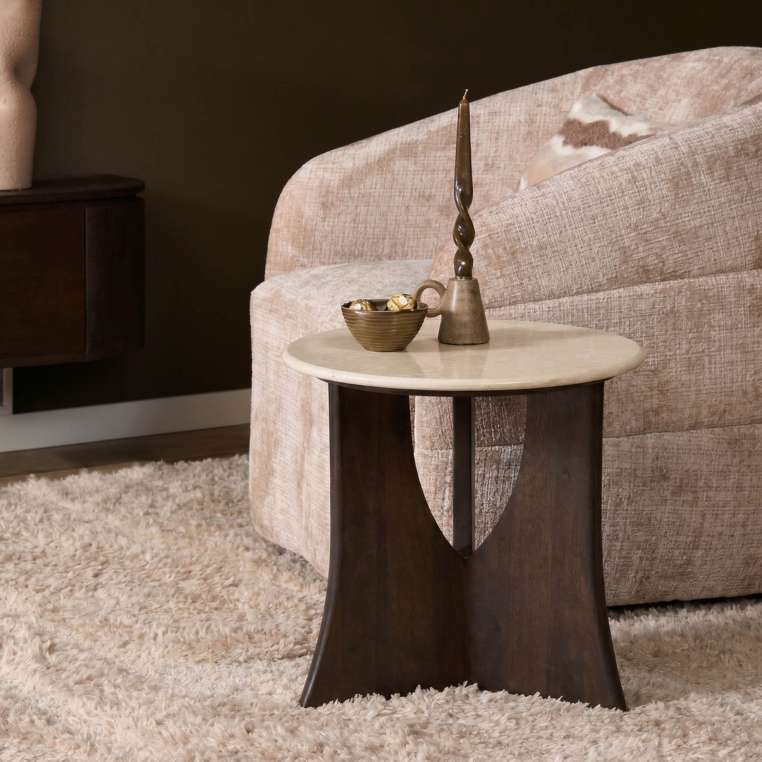 Tavolino Milo Botticino Marmo 50cm Starfurn