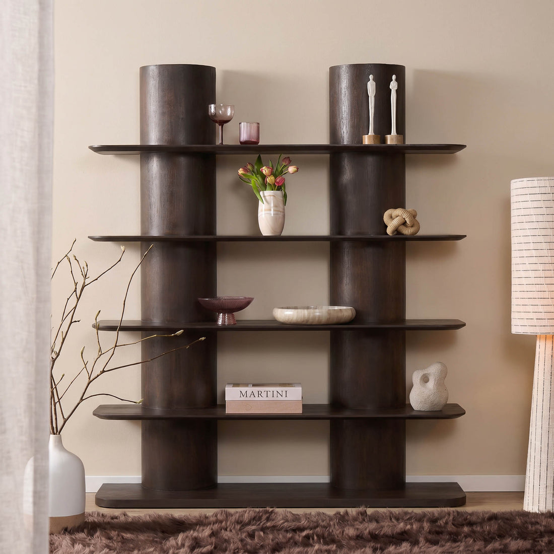 Libreria Finn in legno di mango marrone, 180 cm, Starfurn