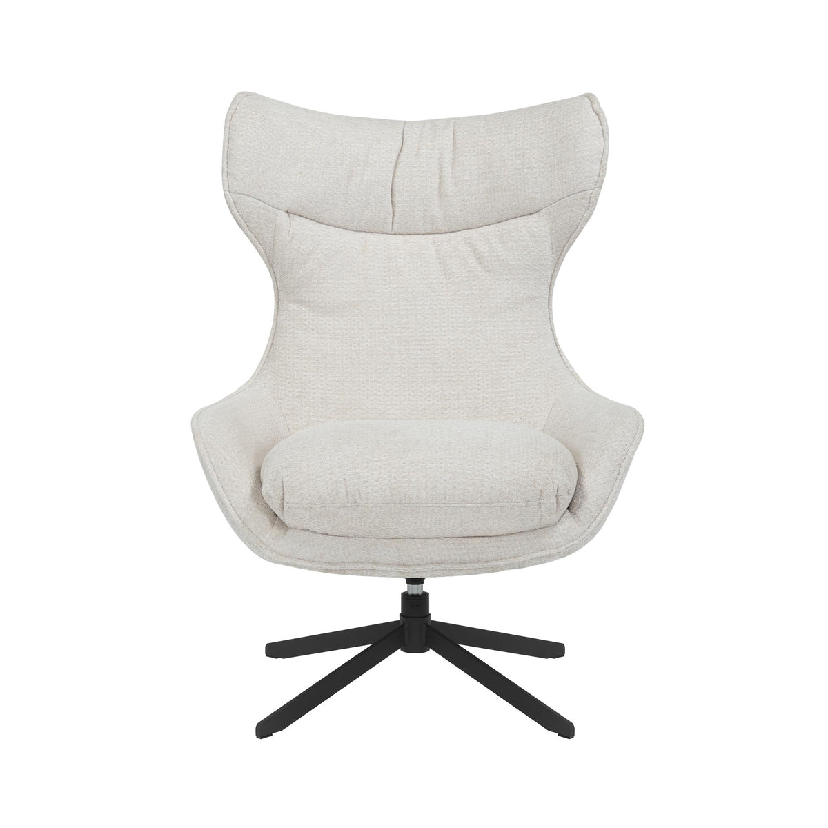 Poltrona Olivia girevole in tessuto bianco sporco Starfurn