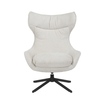 Poltrona Olivia girevole in tessuto bianco sporco Starfurn
