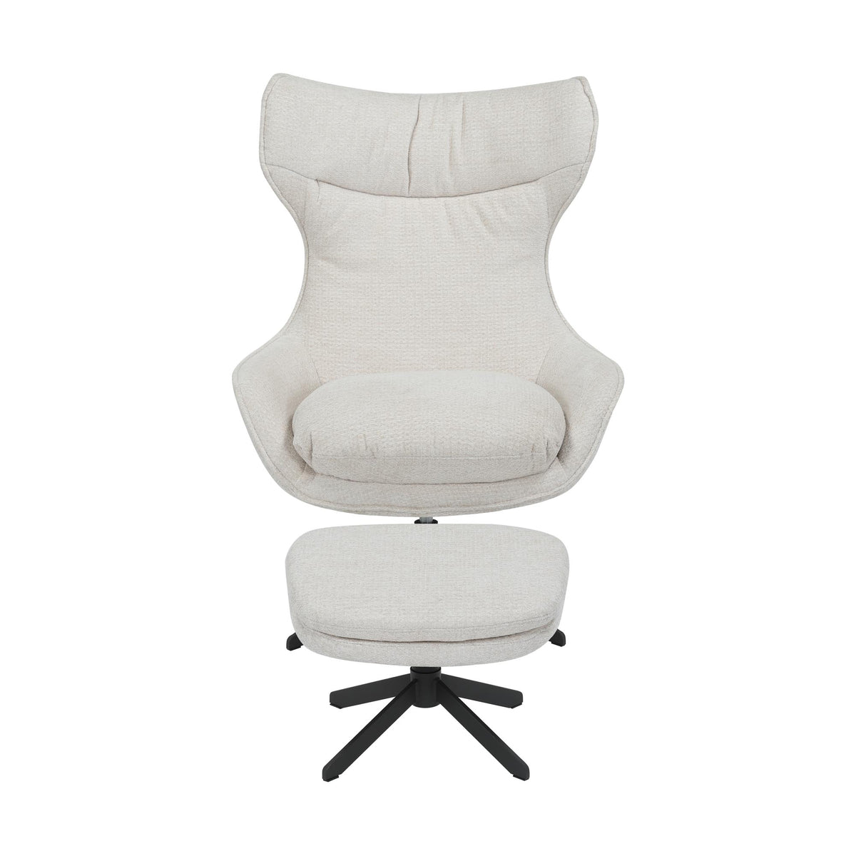 Poltrona Olivia girevole in tessuto bianco sporco Starfurn