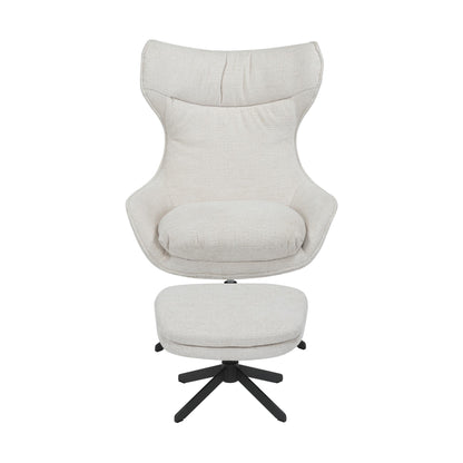 Poltrona Olivia girevole in tessuto bianco sporco Starfurn