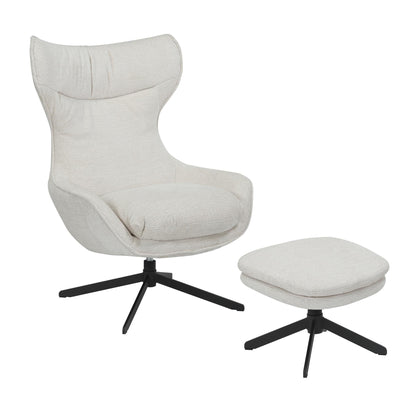 Poltrona Olivia girevole in tessuto bianco sporco Starfurn