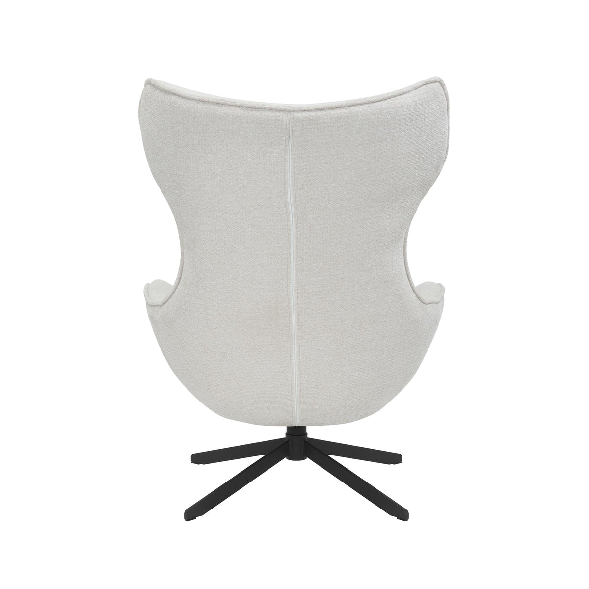 Poltrona Olivia girevole in tessuto bianco sporco Starfurn