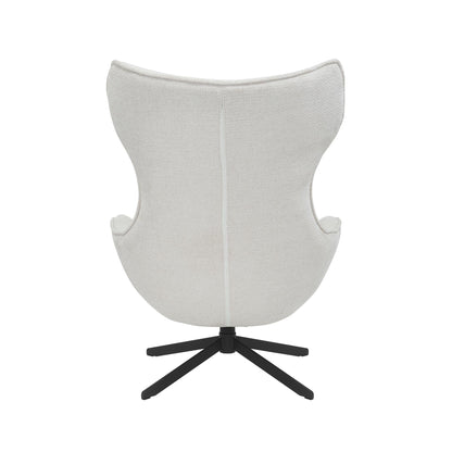 Poltrona Olivia girevole in tessuto bianco sporco Starfurn
