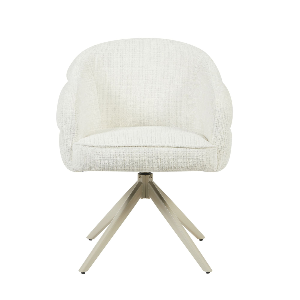 Sedia da pranzo Bella in tessuto bianco sporco con braccioli Starfurn