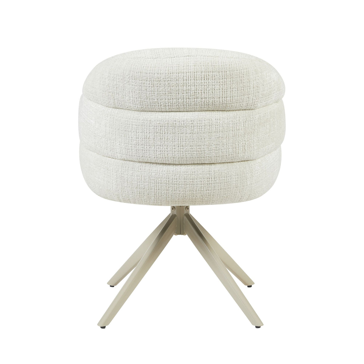 Sedia da pranzo Bella in tessuto bianco sporco con braccioli Starfurn