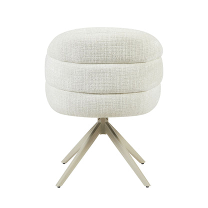 Sedia da pranzo Bella in tessuto bianco sporco con braccioli Starfurn
