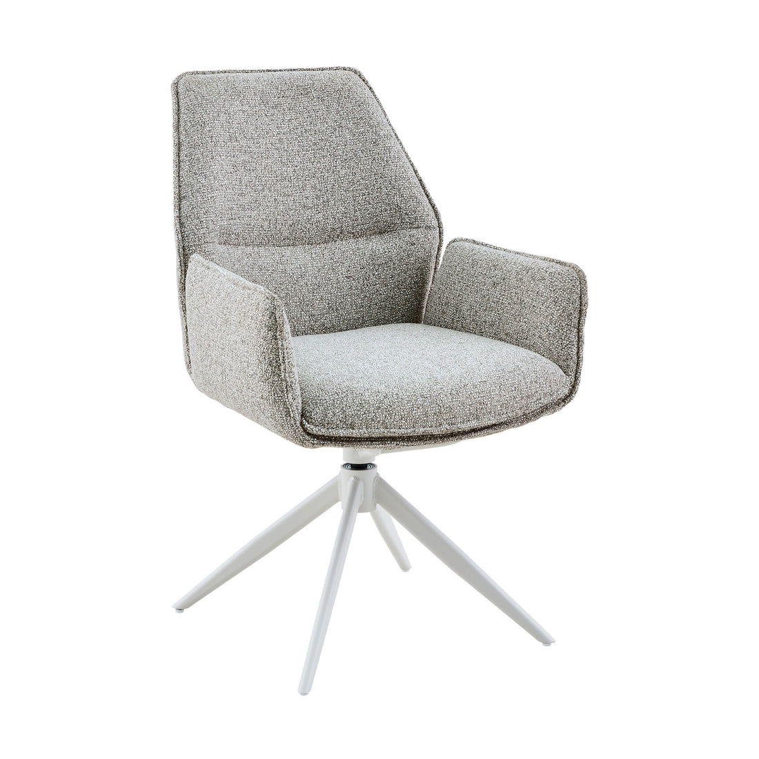 Sedia da pranzo Hera in tessuto beige con bracciolo Starfurn