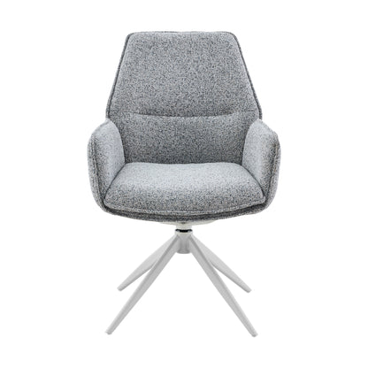 Sedia da pranzo Hera in tessuto grigio con bracciolo Starfurn