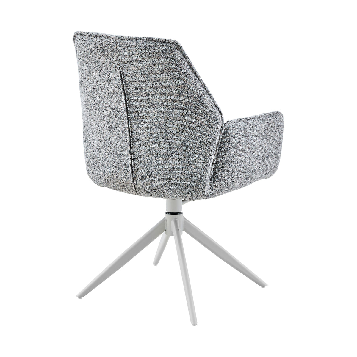 Sedia da pranzo Hera in tessuto grigio con bracciolo Starfurn