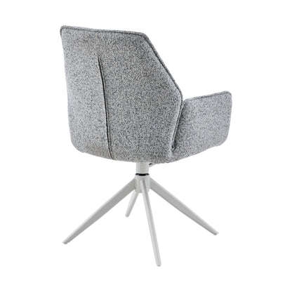 Sedia da pranzo Hera in tessuto grigio con bracciolo Starfurn