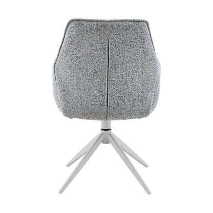 Sedia da pranzo Hera in tessuto grigio con bracciolo Starfurn