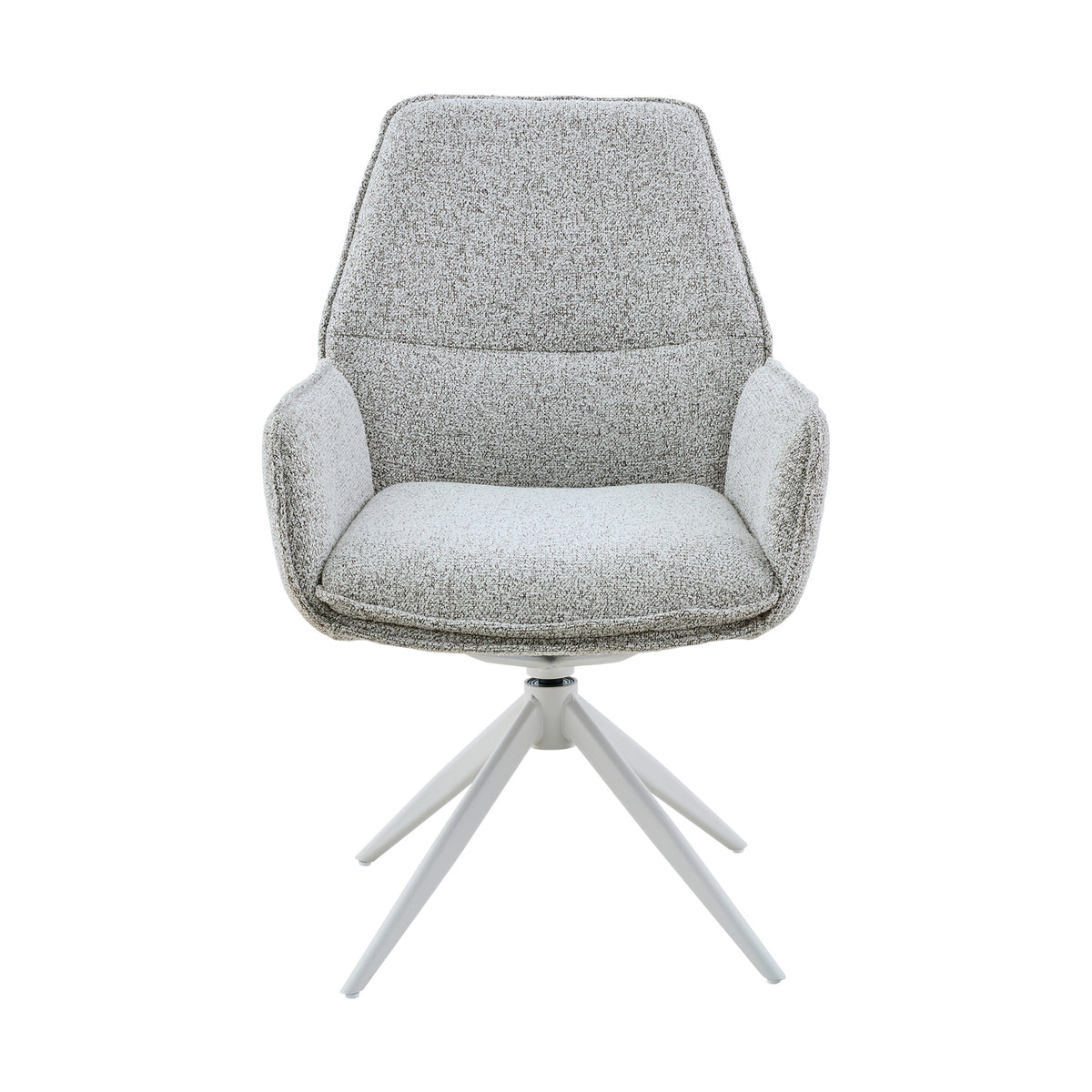 Sedia da pranzo Hera in tessuto grigio chiaro con braccioli Starfurn