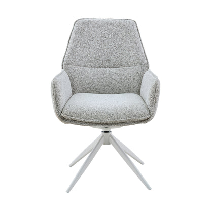 Sedia da pranzo Hera in tessuto grigio chiaro con braccioli Starfurn
