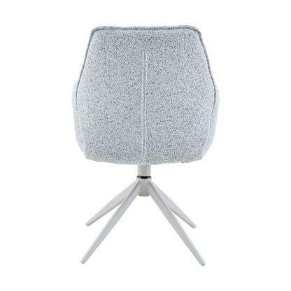 Sedia da pranzo Hera in tessuto grigio chiaro con braccioli Starfurn