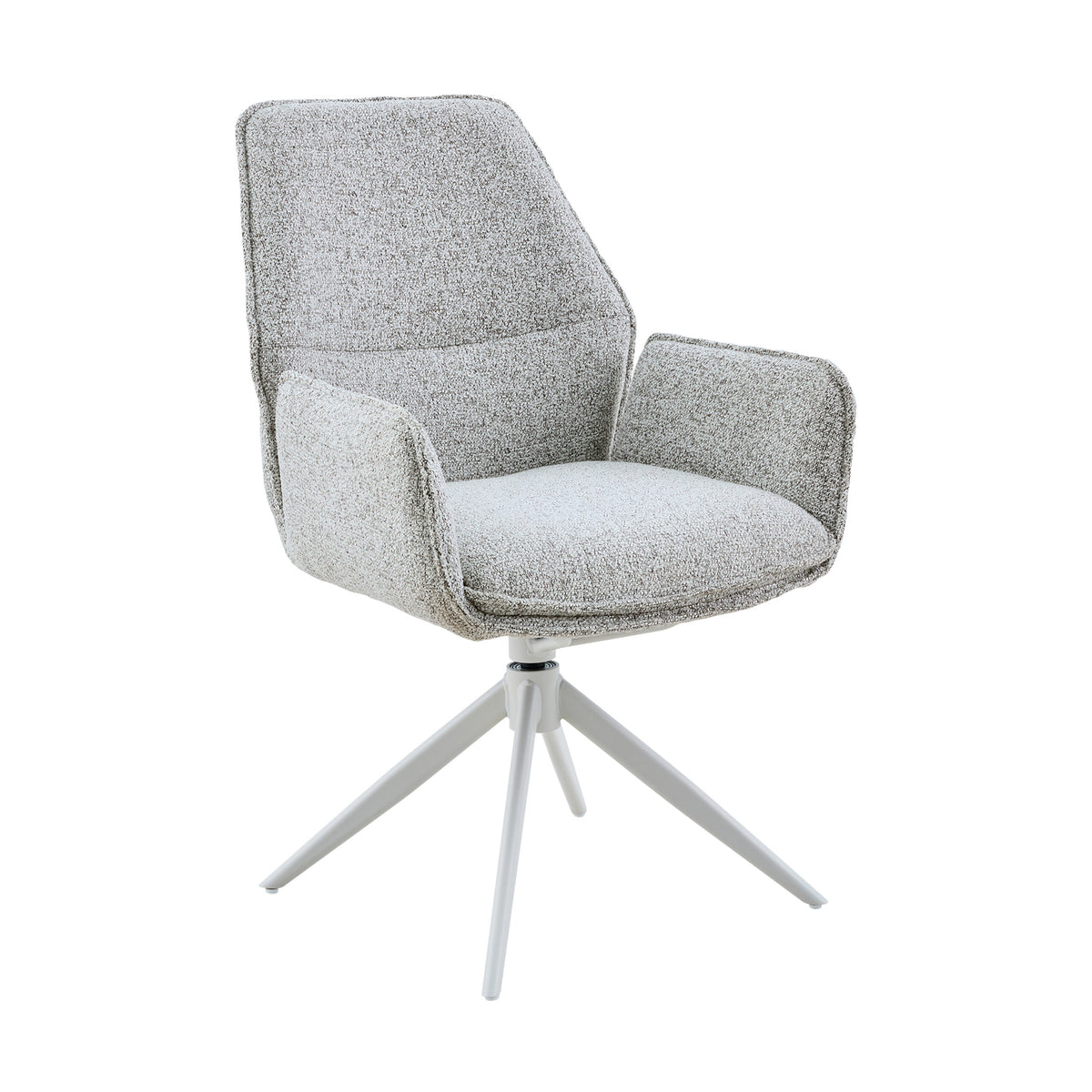 Sedia da pranzo Hera in tessuto grigio chiaro con braccioli Starfurn
