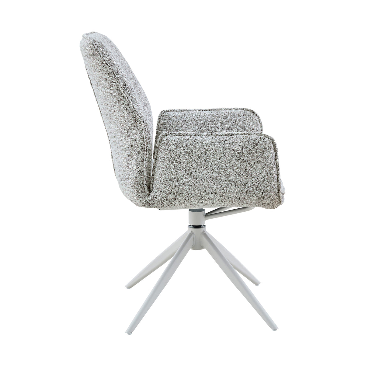 Sedia da pranzo Hera in tessuto grigio chiaro con braccioli Starfurn