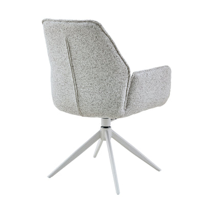 Sedia da pranzo Hera in tessuto grigio chiaro con braccioli Starfurn