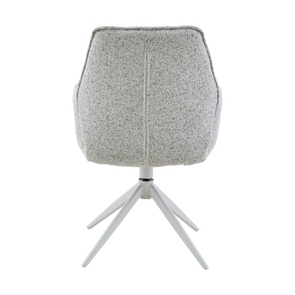 Sedia da pranzo Hera in tessuto grigio chiaro con braccioli Starfurn