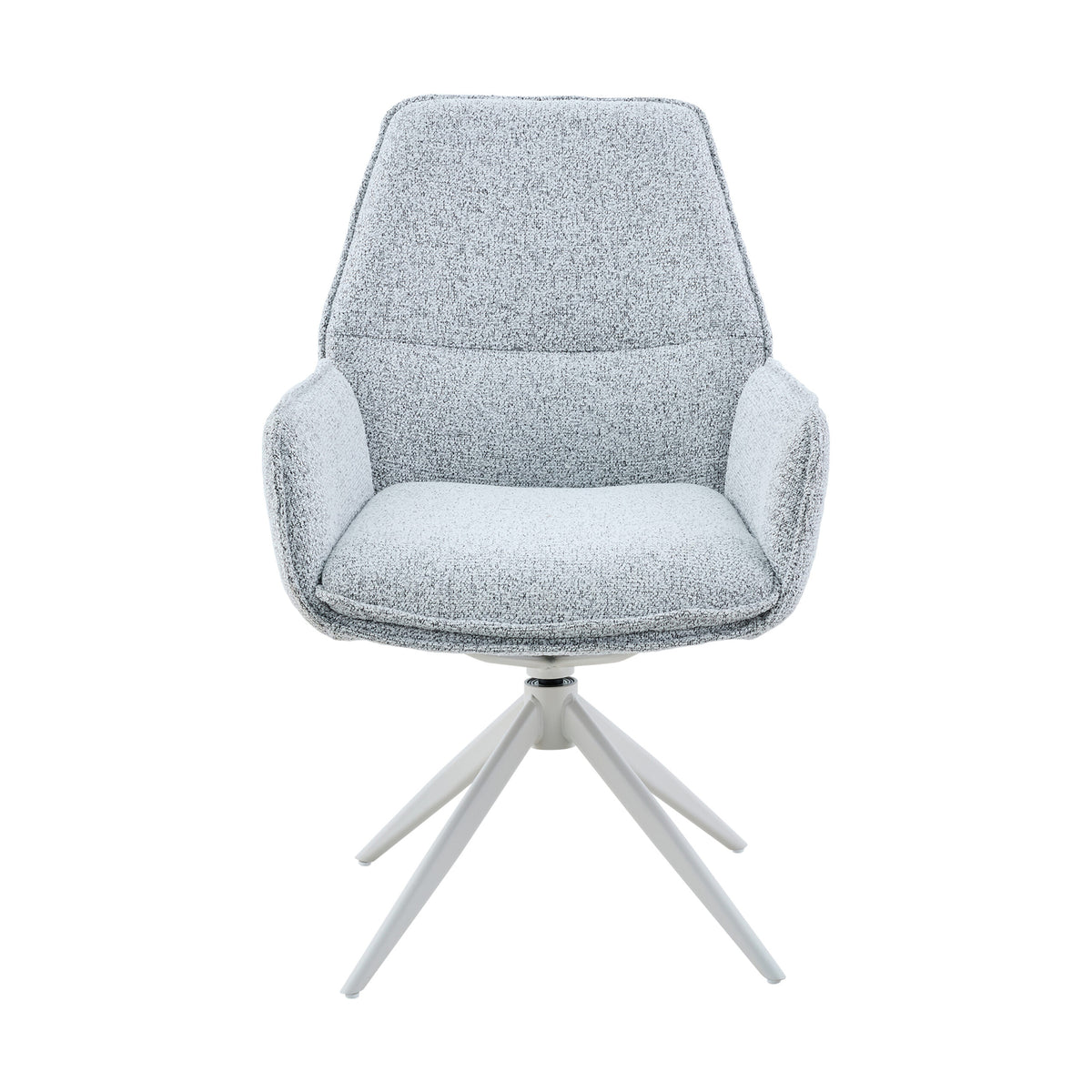 Sedia da pranzo Hera in tessuto grigio chiaro con braccioli Starfurn