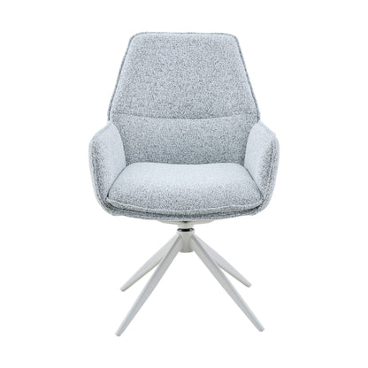 Sedia da pranzo Hera in tessuto grigio chiaro con braccioli Starfurn