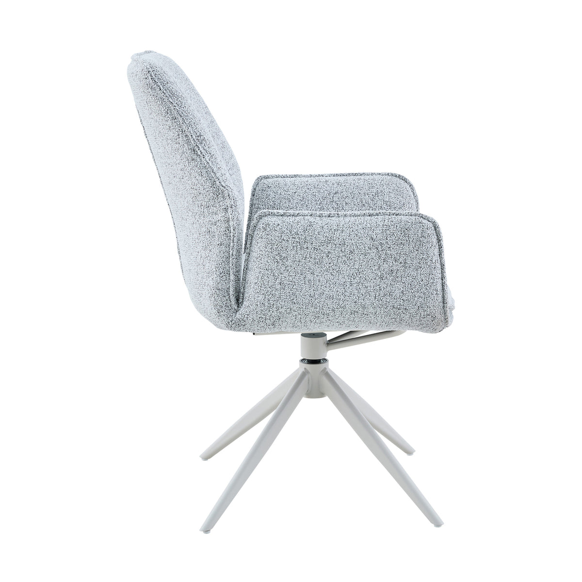 Sedia da pranzo Hera in tessuto grigio chiaro con braccioli Starfurn