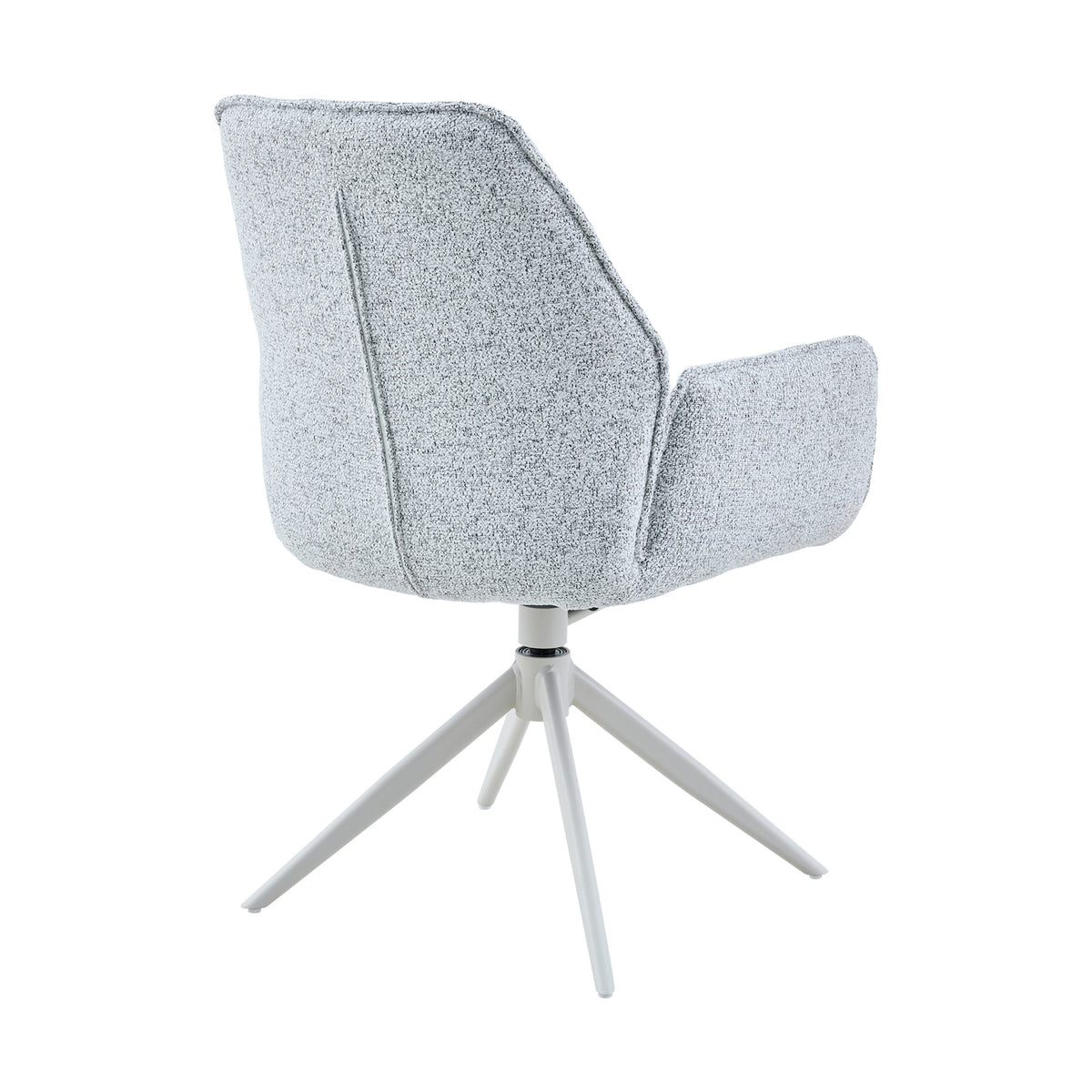 Sedia da pranzo Hera in tessuto grigio chiaro con braccioli Starfurn