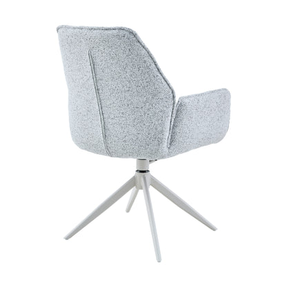 Sedia da pranzo Hera in tessuto grigio chiaro con braccioli Starfurn