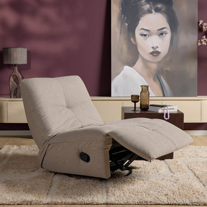 Poltrona relax Lazy in tessuto taupe Starfurn
