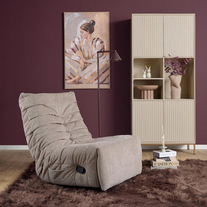 Poltrona relax Zen in tessuto taupe Starfurn
