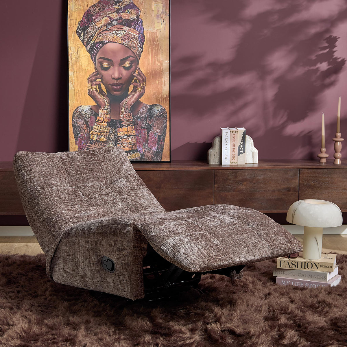 Poltrona relax Chill in tessuto Clay Starfurn