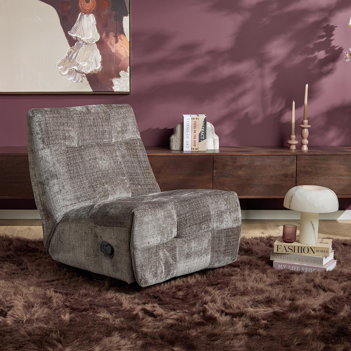 Poltrona relax Chill in tessuto grigio Starfurn