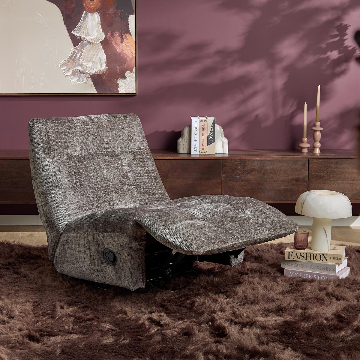 Poltrona relax Chill in tessuto grigio Starfurn