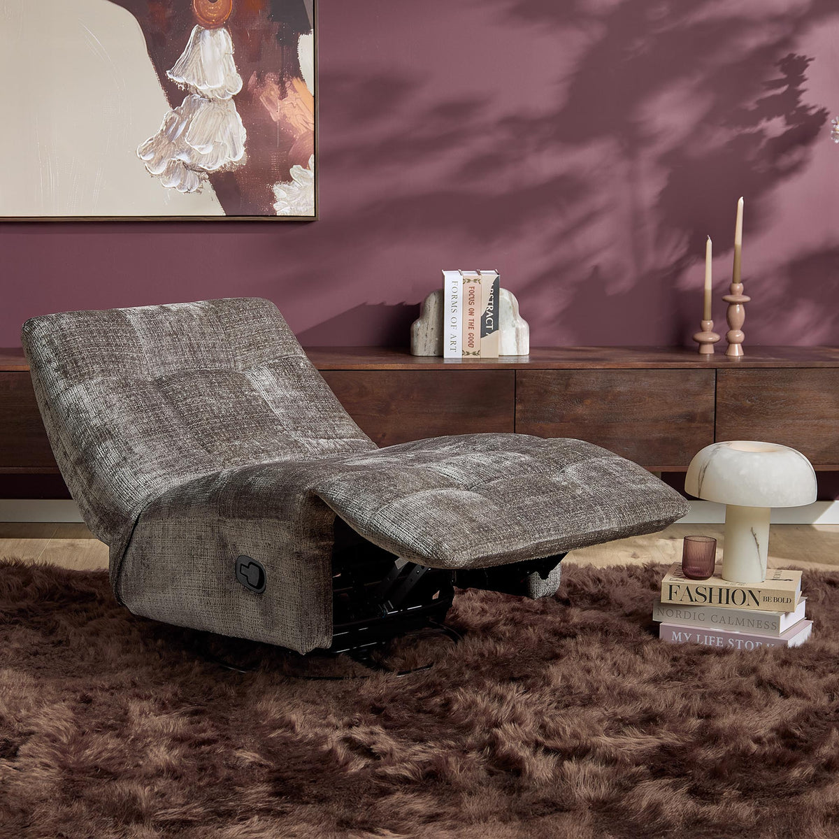 Poltrona relax Chill in tessuto grigio Starfurn