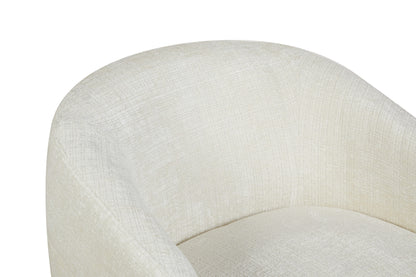 Poltrona Yara girevole in tessuto bianco sporco Starfurn