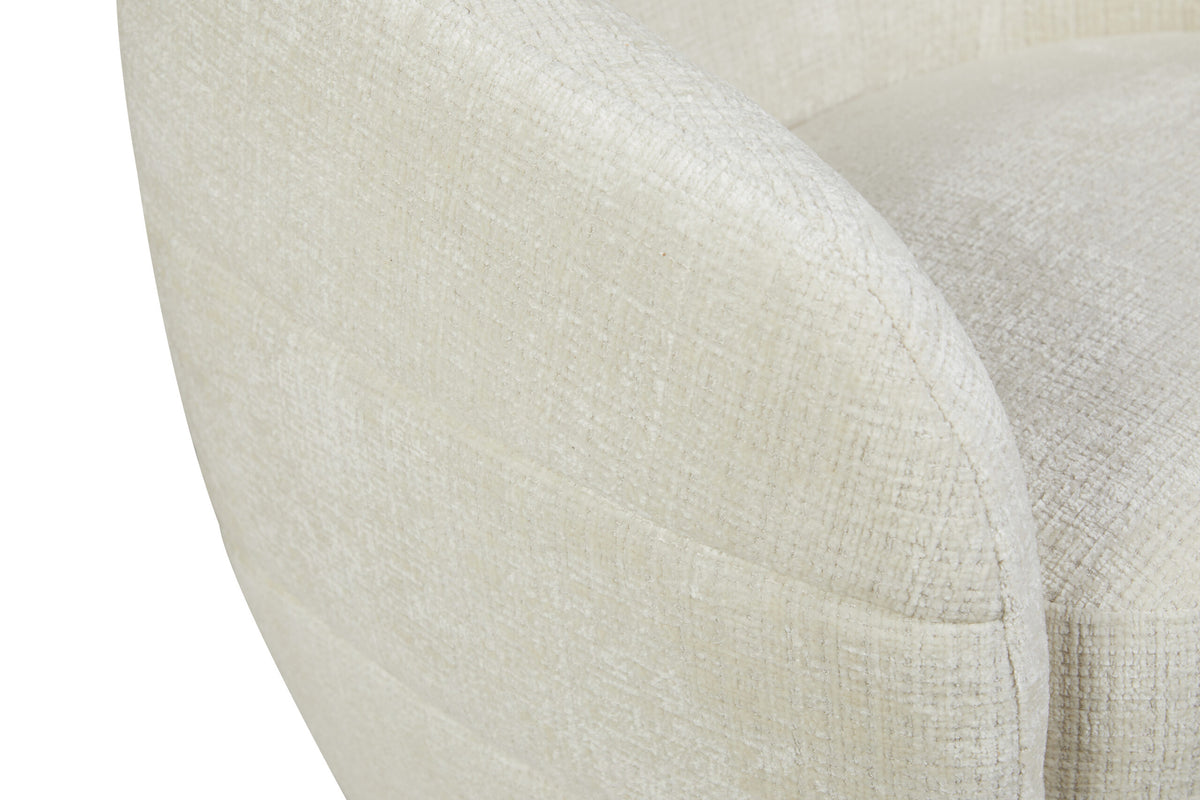 Poltrona Yara girevole in tessuto bianco sporco Starfurn