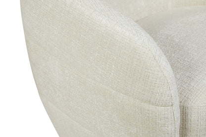 Poltrona Yara girevole in tessuto bianco sporco Starfurn