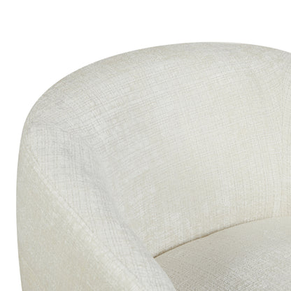 Poltrona Yara girevole in tessuto bianco sporco Starfurn