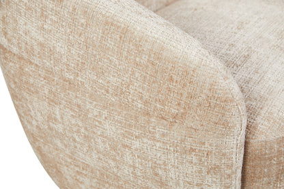 Poltrona Yara girevole in tessuto beige Starfurn