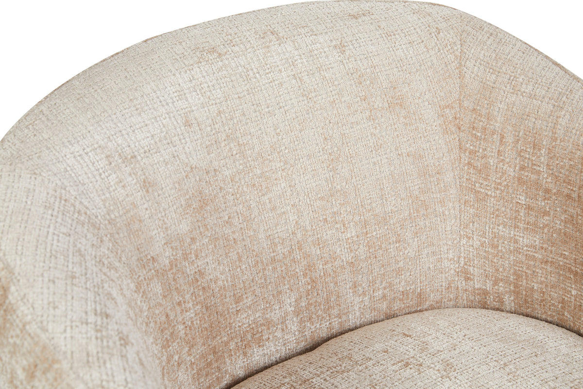 Poltrona Yara girevole in tessuto beige Starfurn