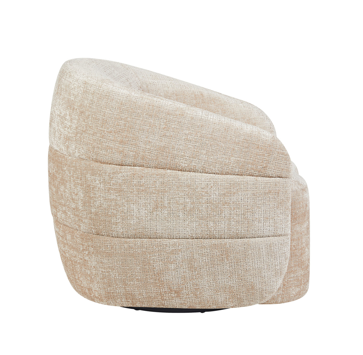 Poltrona Yara girevole in tessuto beige Starfurn
