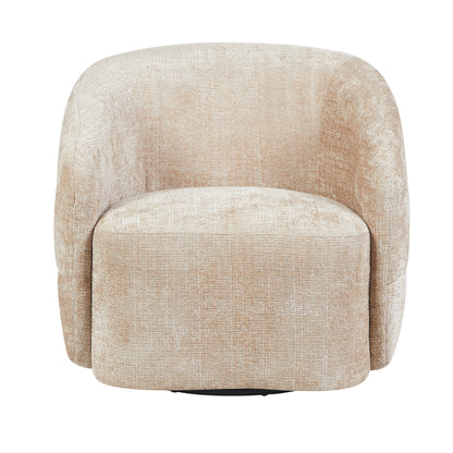 Poltrona Yara girevole in tessuto beige Starfurn