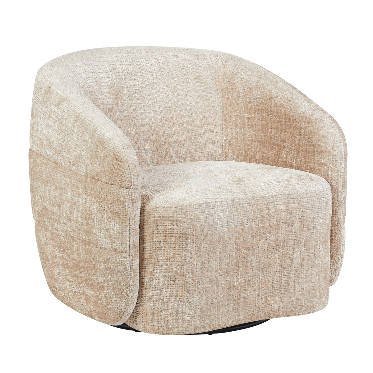 Poltrona Yara girevole in tessuto beige Starfurn