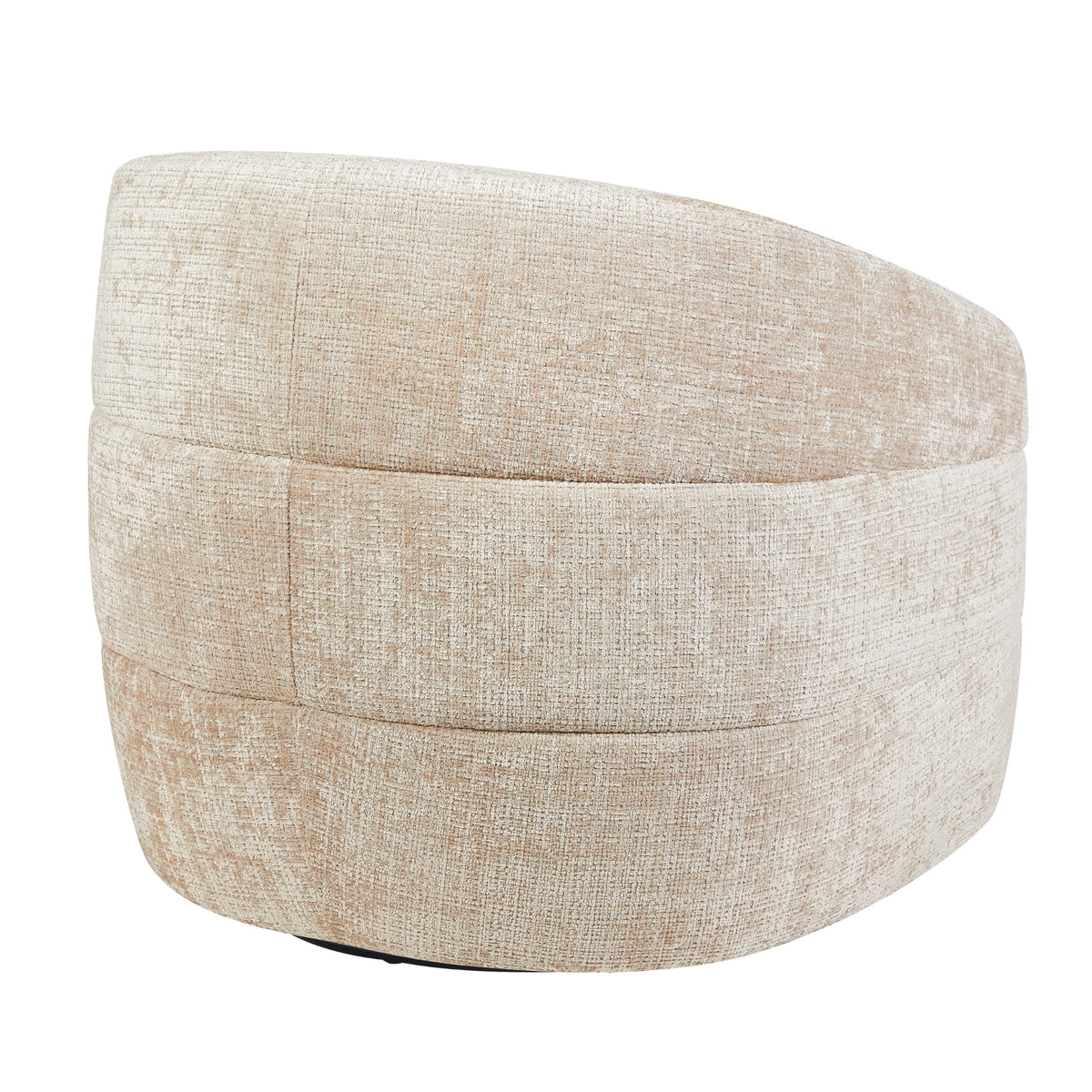 Poltrona Yara girevole in tessuto beige Starfurn