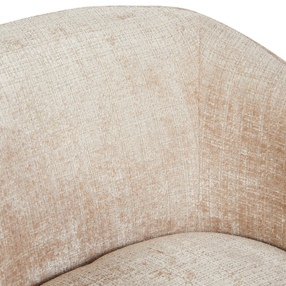 Poltrona Yara girevole in tessuto beige Starfurn