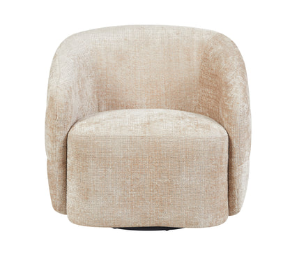 Poltrona Yara girevole in tessuto beige Starfurn